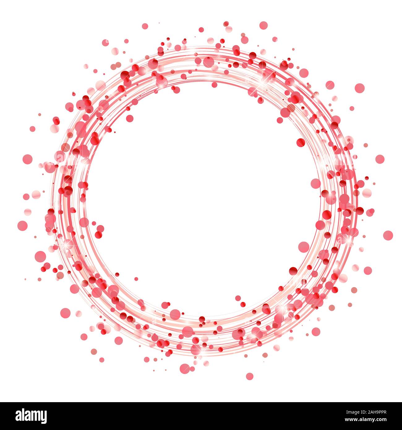 Round i fulmini con punti e sparkle effetti di colore rosso su sfondo bianco Illustrazione Vettoriale