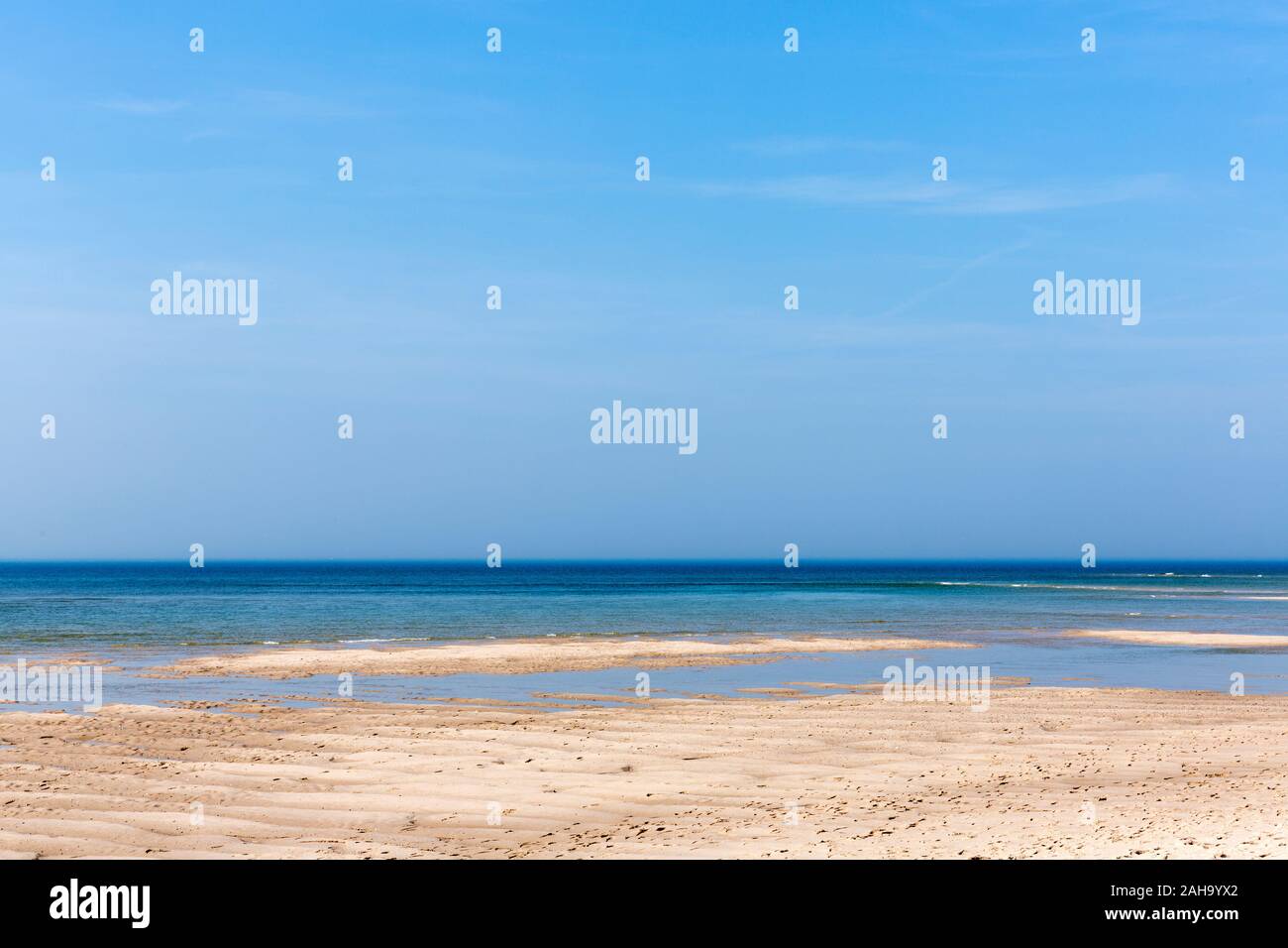 Strand, Meer, Himmel, Horizont, Hoernum Odde, Sylt Foto Stock