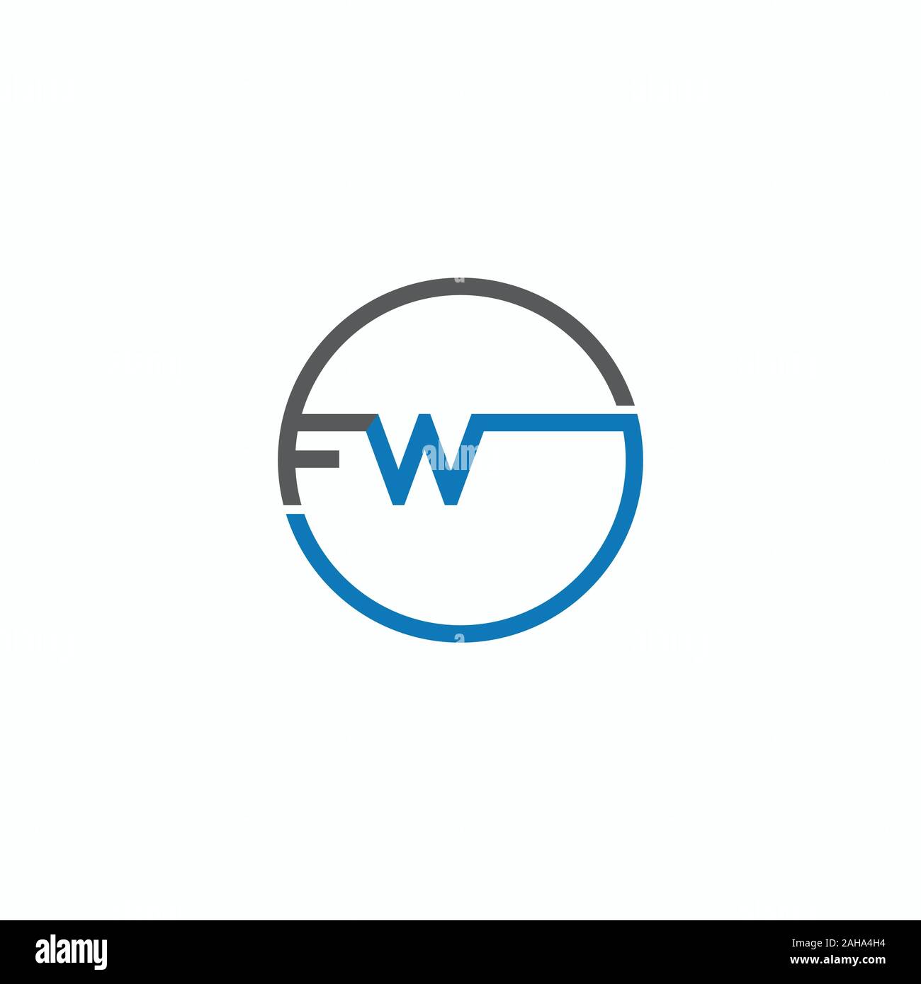 Lettera iniziale fw o wf logo del modello di progettazione Illustrazione Vettoriale