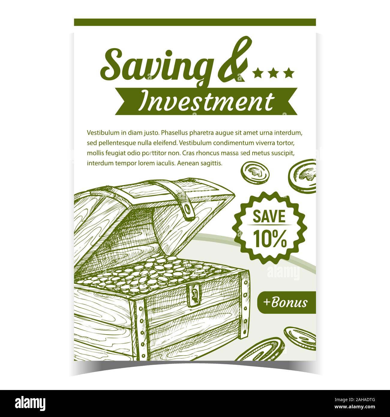 Risparmio e investimenti pubblicitari vettore Poster Illustrazione Vettoriale
