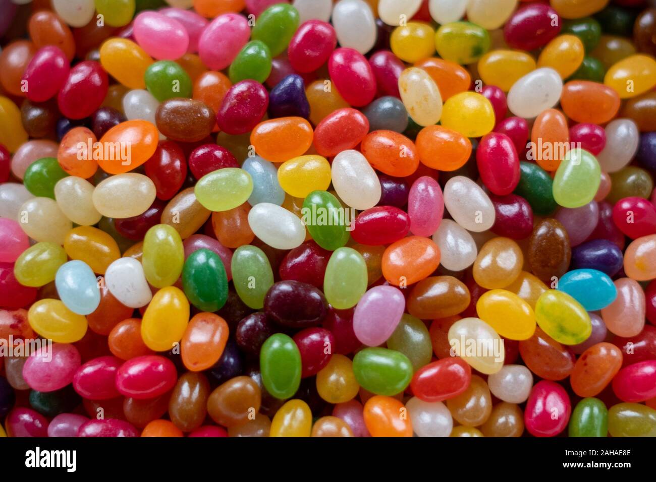 Una chiusura del multi-colore di Jelly Beans Foto Stock