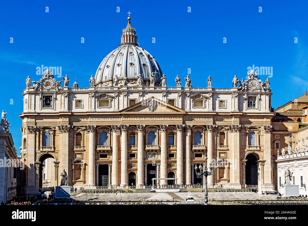 Blick auf den Petersdom im Vatikan, Rom, Italien Foto Stock