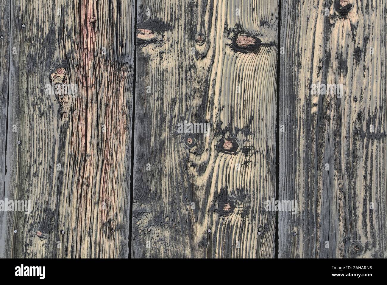 Vecchie tavole di legno texture - grunge background. Weathered superficie di legno vicino, vista dall'alto Foto Stock