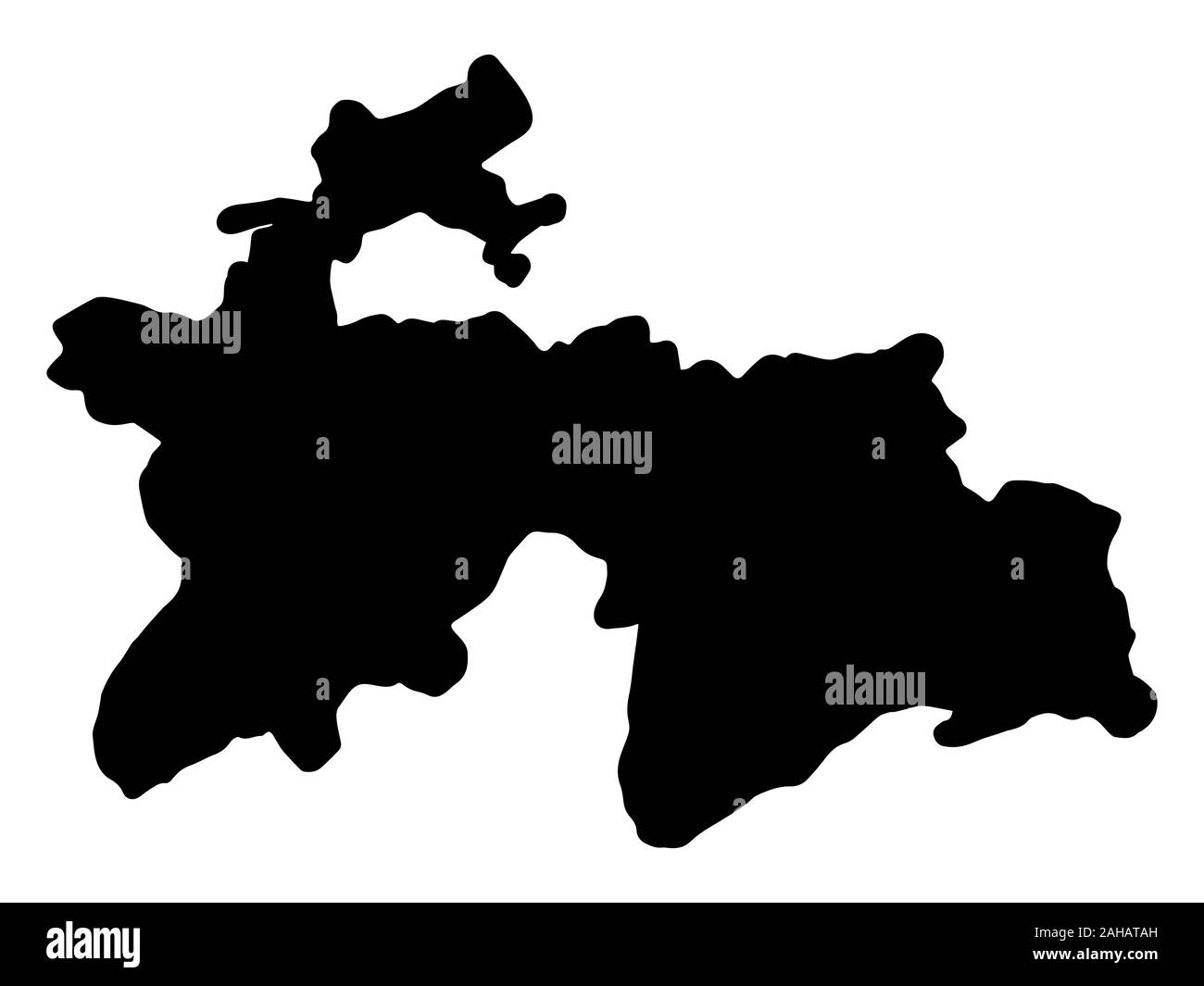 Tagikistan Mappa Silhouette nera illustrazione vettoriale eps 10 Illustrazione Vettoriale