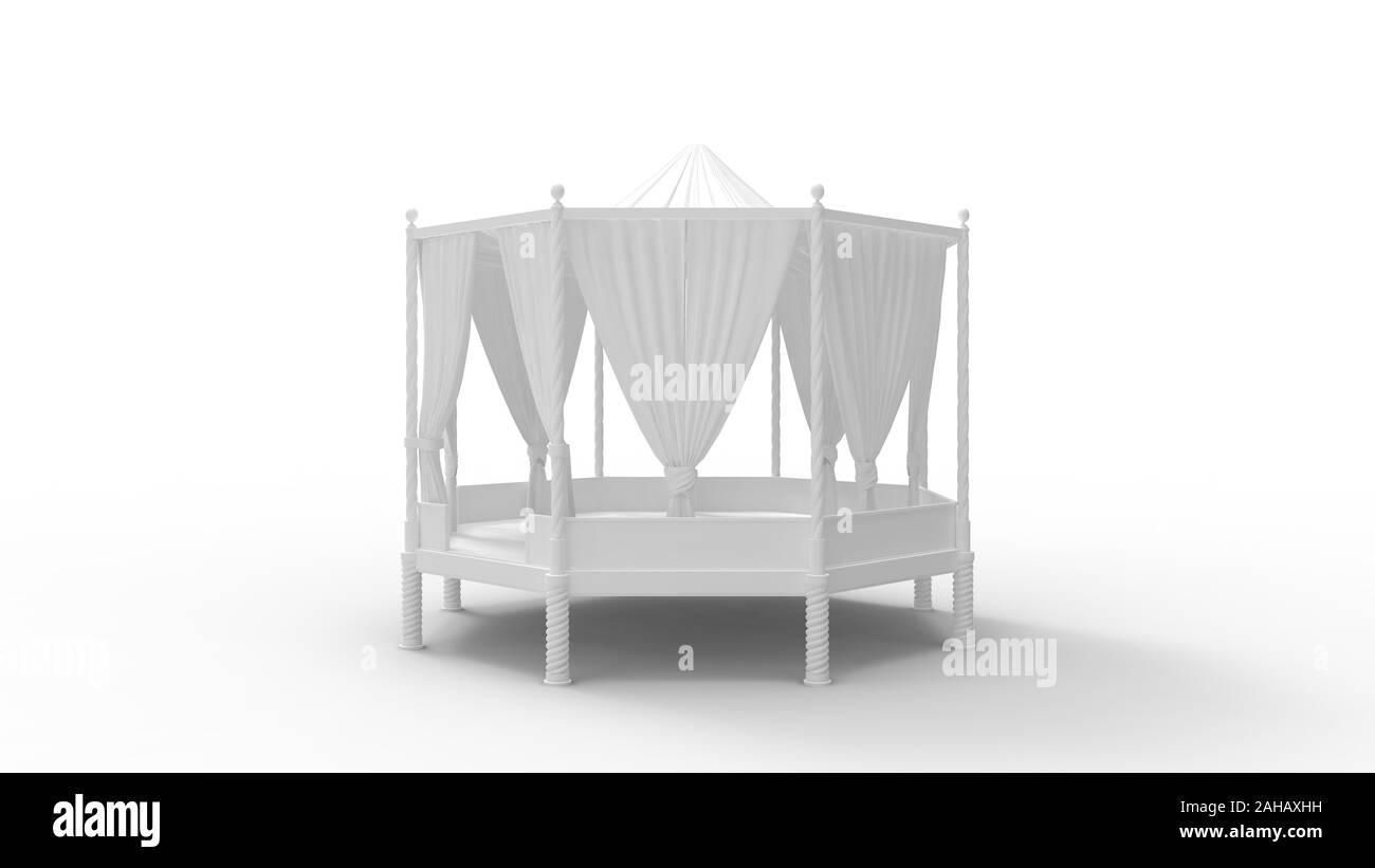 3D rendering di un gazebo isolato in uno sfondo bianco Foto Stock