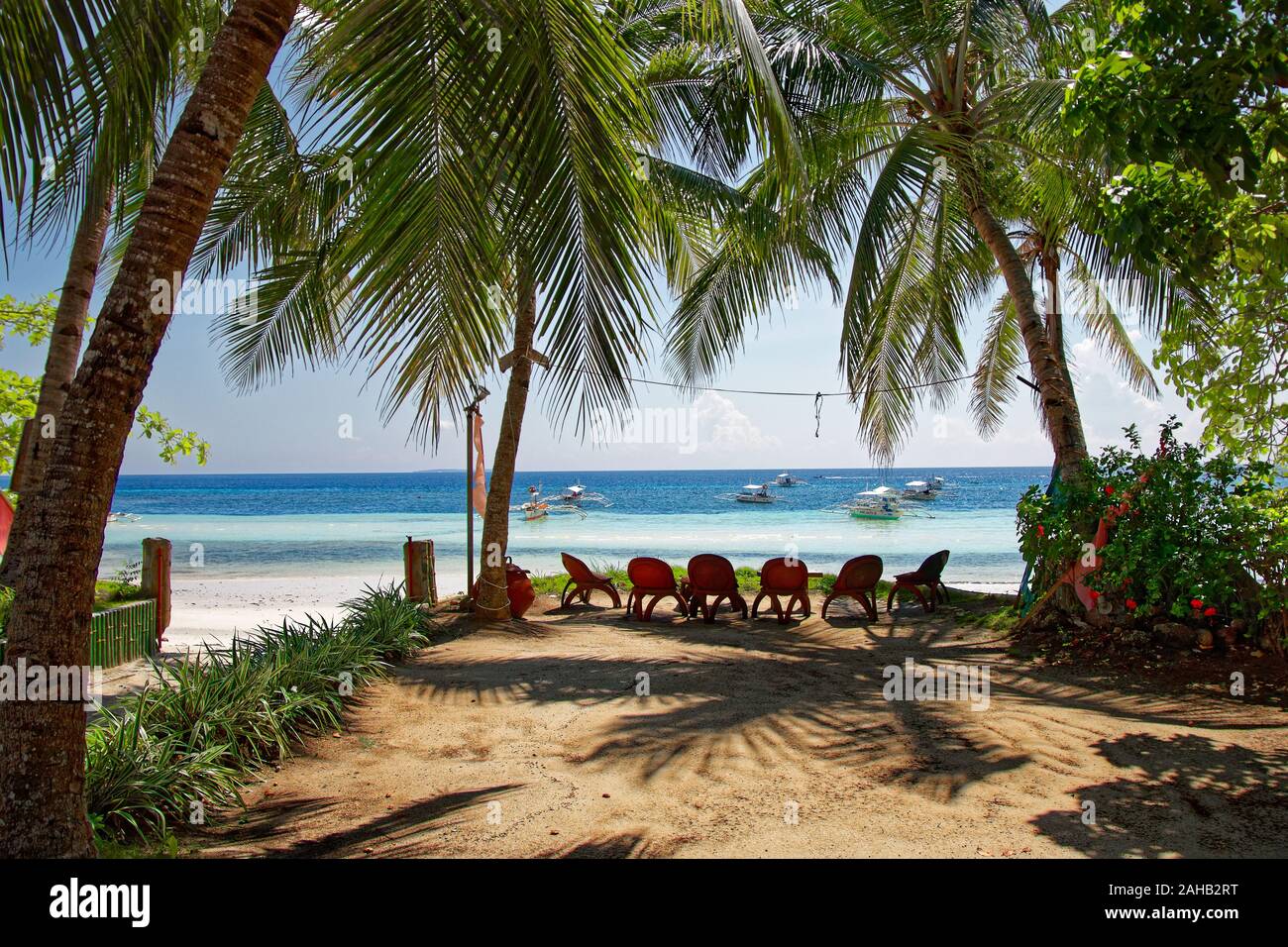 Ingresso alla spiaggia Dumaluan, a Panglao Island nelle Filippine Foto Stock