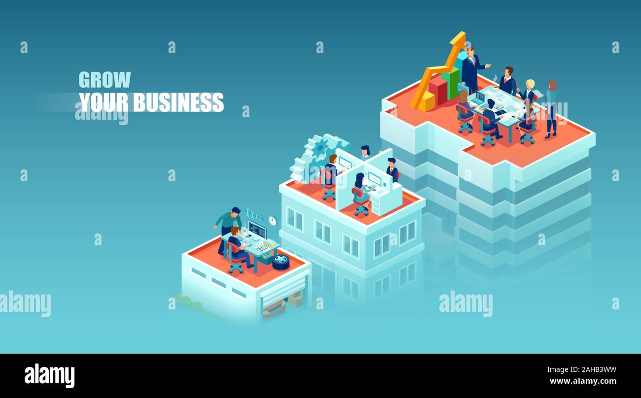 Concetto di vettore di una crescita del business e il successo finanziario Illustrazione Vettoriale