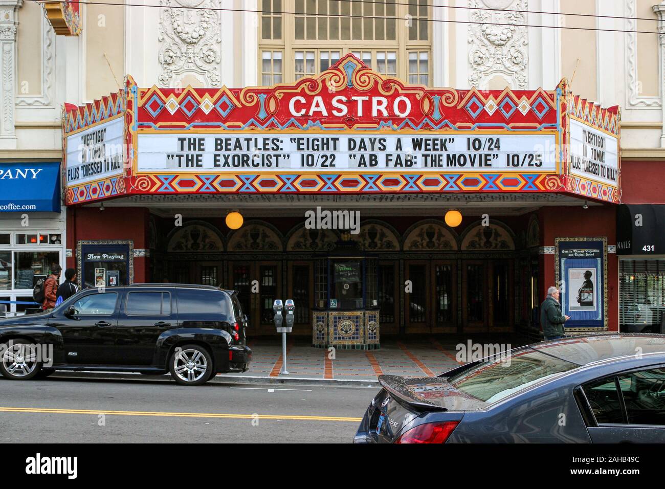 Castro Theatre, un filmato palace si trova a 429 Castro Street, nel quartiere Castro di San Francisco, Stati Uniti Foto Stock