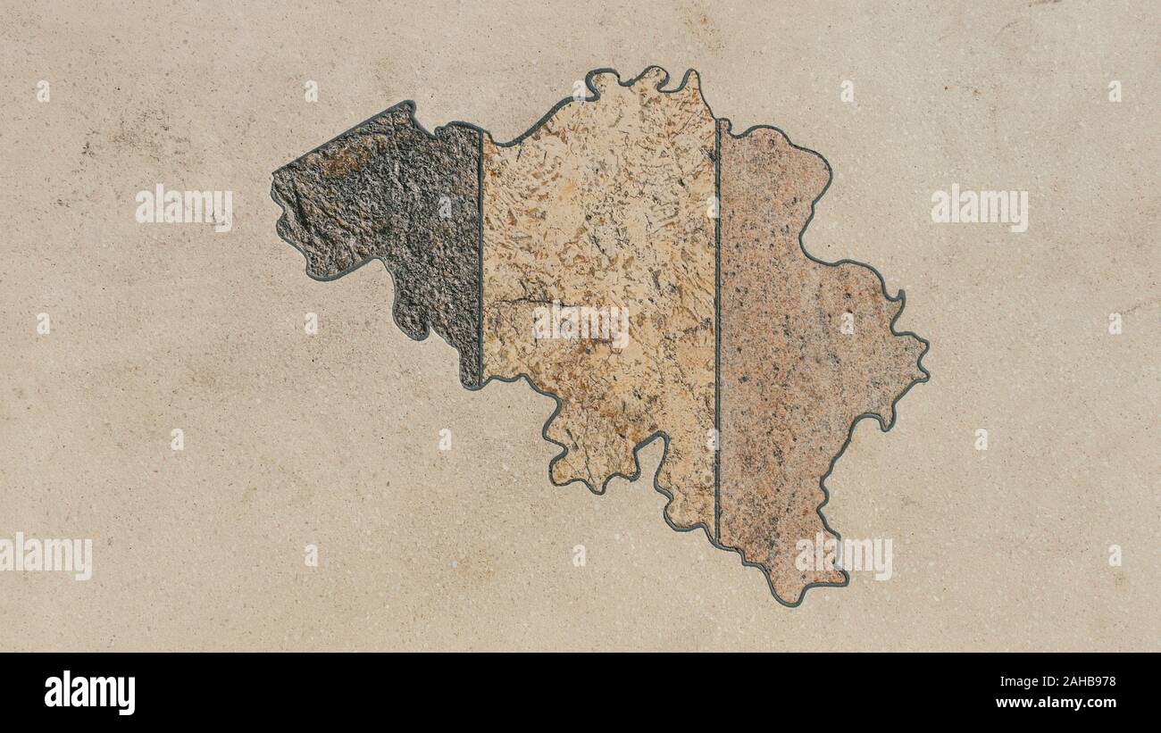Tavolo di pietra del Belgio Mappa texture di sfondo Foto Stock