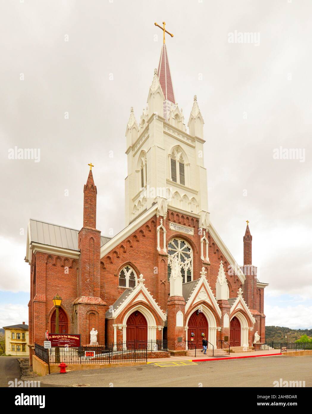 St Marys storico nella chiesa delle montagne, Virginia City,. Nevada, Stati Uniti Foto Stock