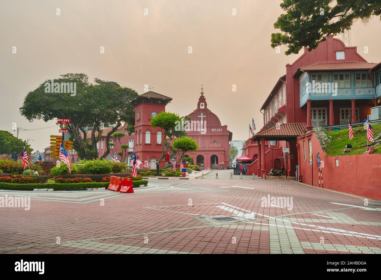 Christ Church Melaka all'alba. Malacca City, Malesia Foto Stock