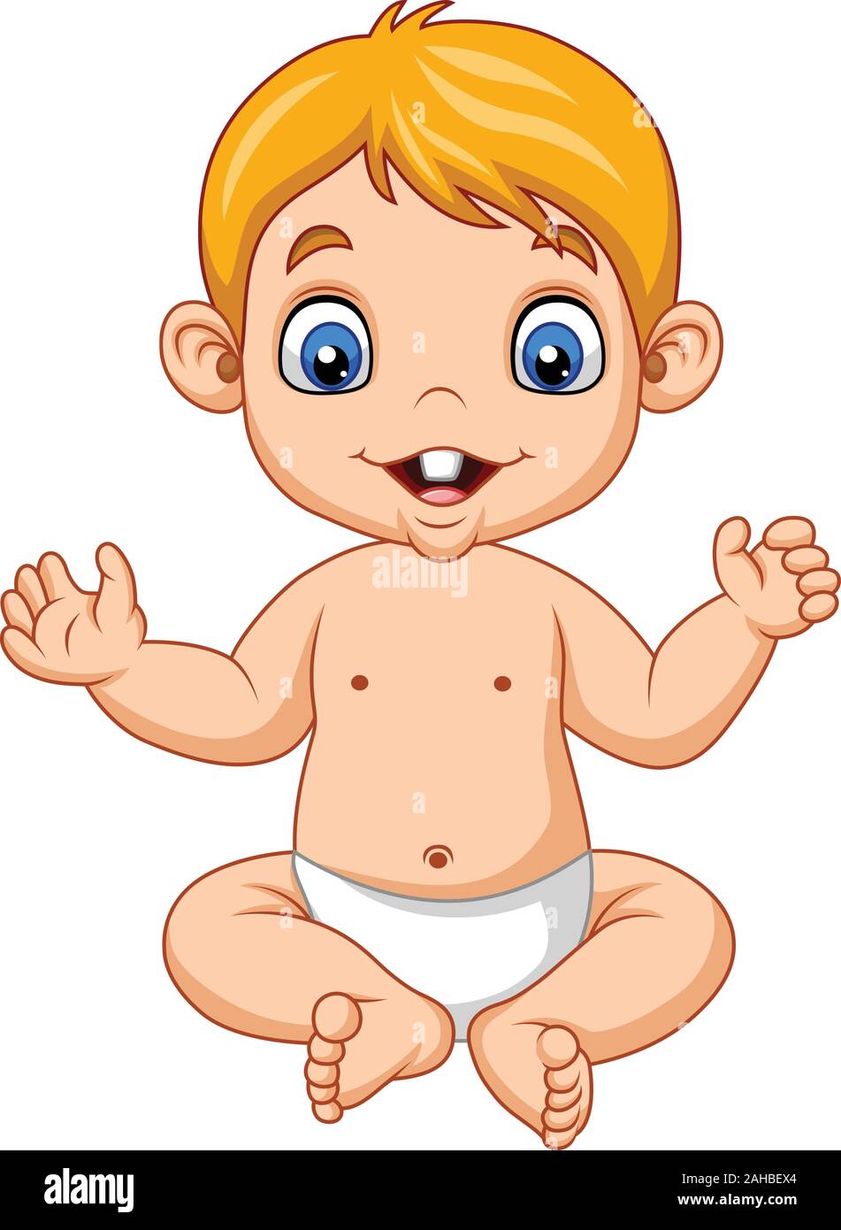 Cartoon carino bimbo seduto Illustrazione Vettoriale
