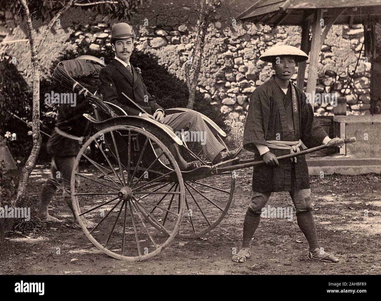 Tsarivich russo Nicholas (futuro Tsar Nicholas II) a Nagasaki, 1891 Foto Stock