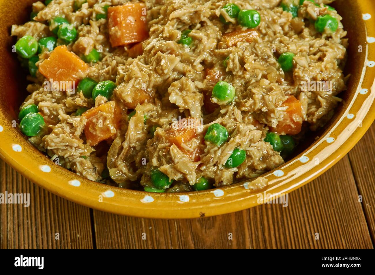 Picadillo bittersweet, suolo cubano carni bovine carne, tomatillos, Cipolle, peperoncini, sale e pepe Foto Stock