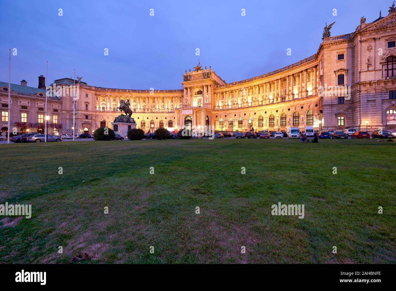 Neue Burg complesso museale al palazzo imperiale Hofburg. Vienna Austria Foto Stock