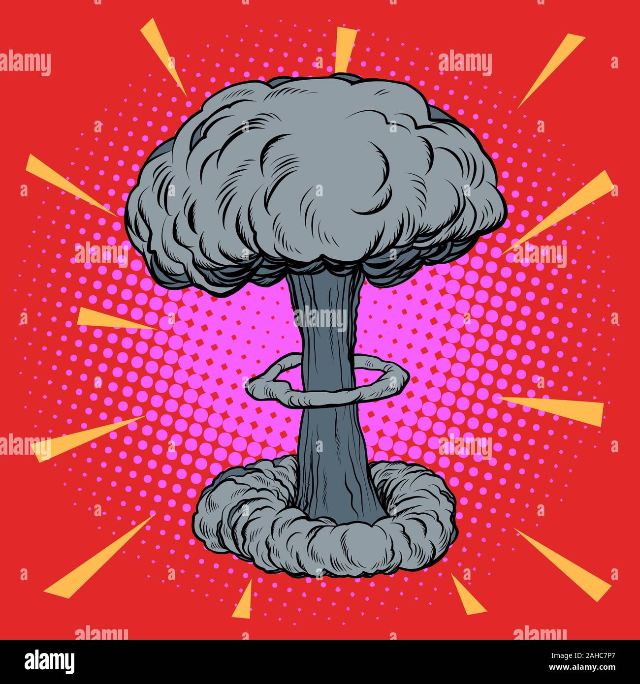Esplosione atomica radioattiva Illustrazione Vettoriale