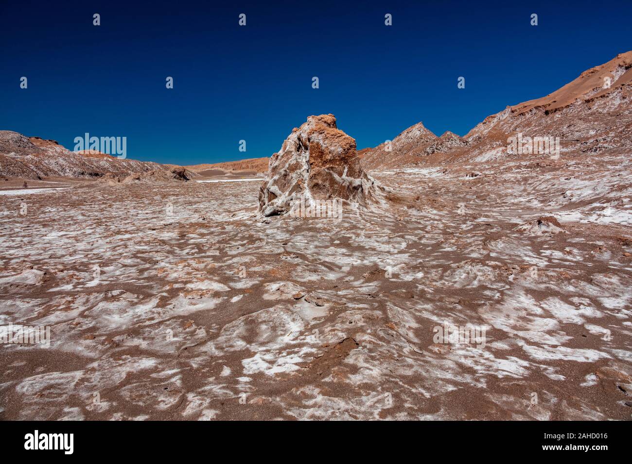 Il secco e sale terreno della Valle della Luna Foto Stock