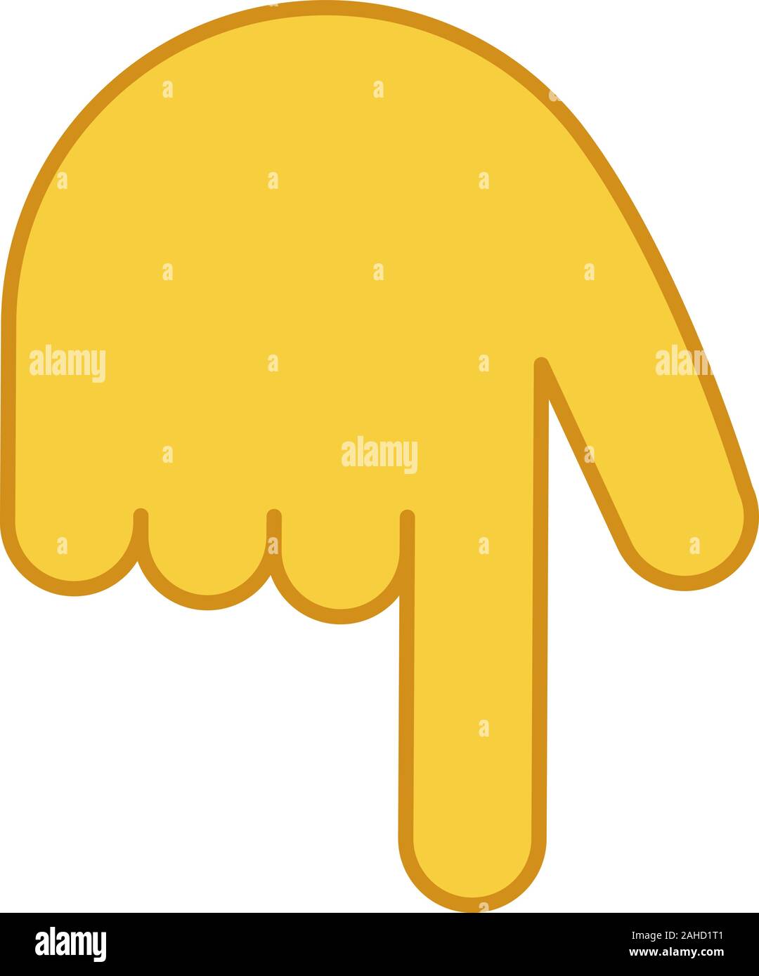 Indice di rovescio con la punta rivolta verso il basso sull'icona color. Ruotare indietro il dito indice. Il gesto a mano gli Emoji. Isolato illustrazione vettoriale Illustrazione Vettoriale