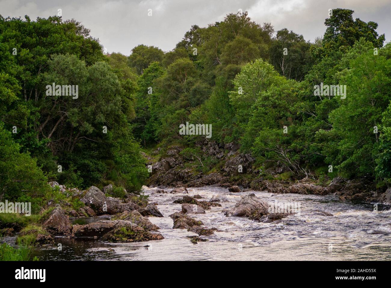 Fiume Carron Sutherland Scotland Regno Unito Foto Stock