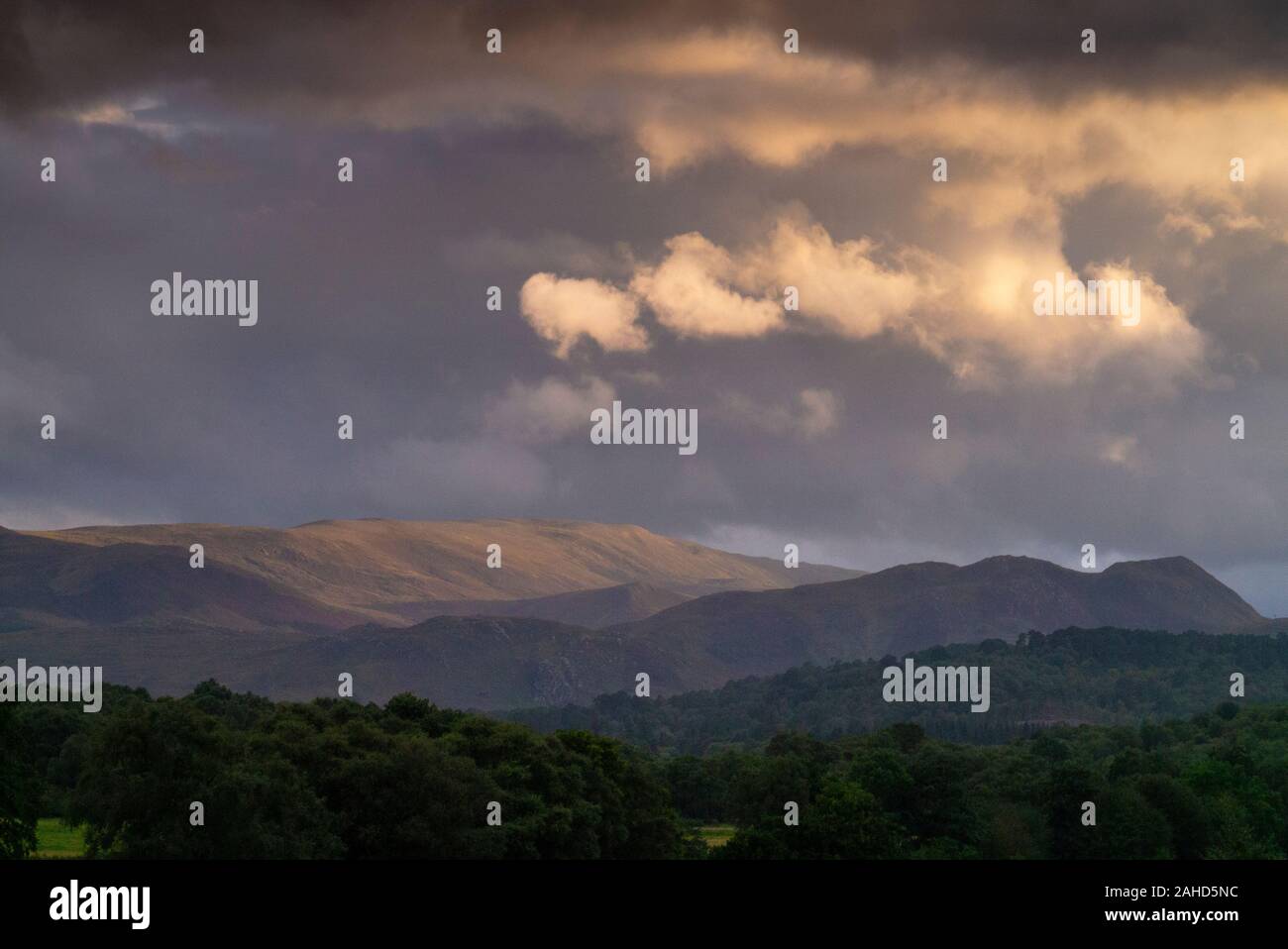 Drammatico paesaggio nelle Highlands scozzesi di Sutherland Scotland Regno Unito Foto Stock