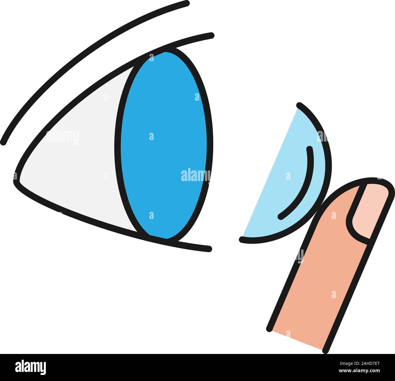 Occhio di lenti a contatto colore icona. Isolato illustrazione vettoriale Illustrazione Vettoriale