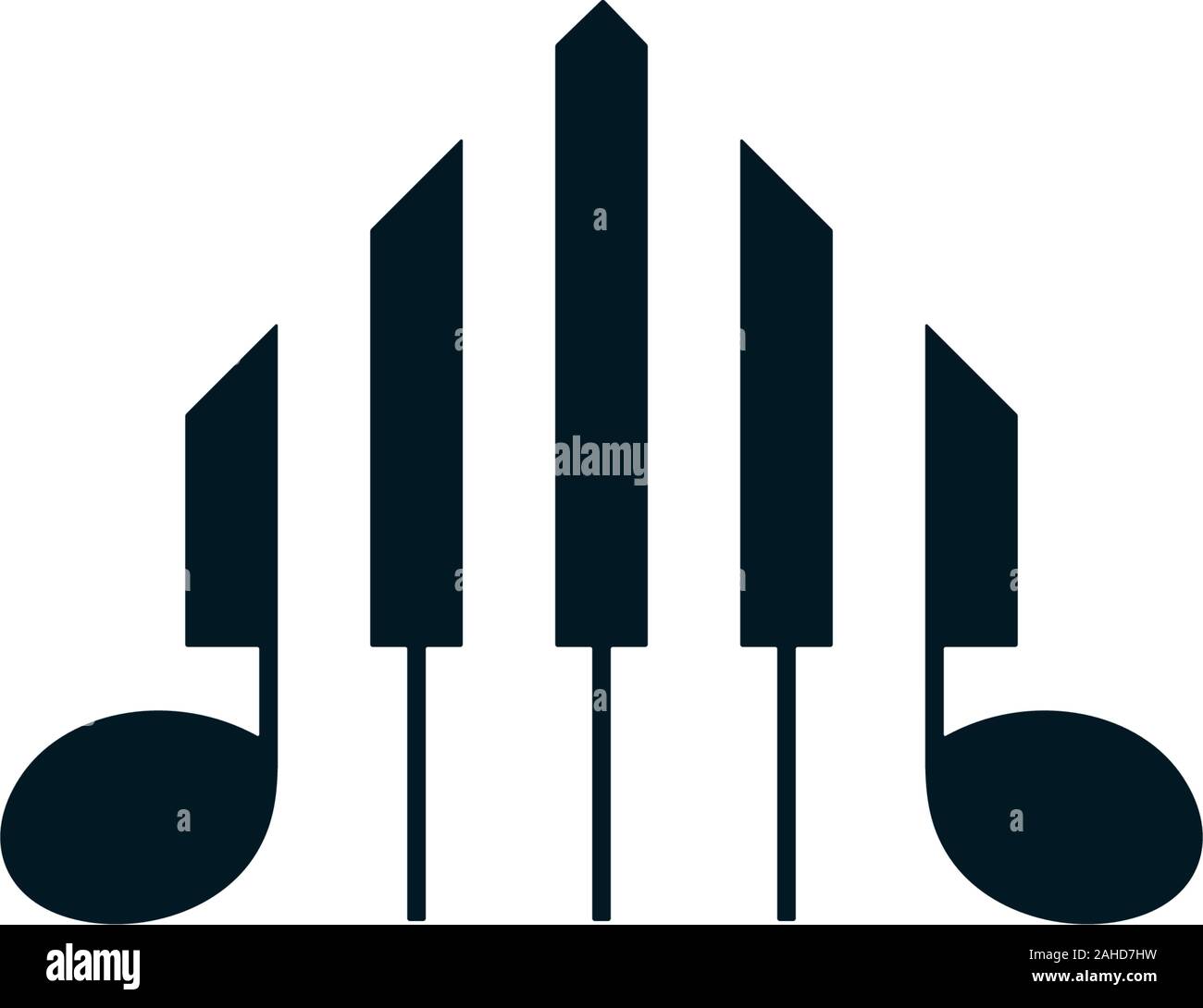 Tastiera di pianoforte simbolo a forma di casa. Abstract di strumento  musicale design icona Immagine e Vettoriale - Alamy