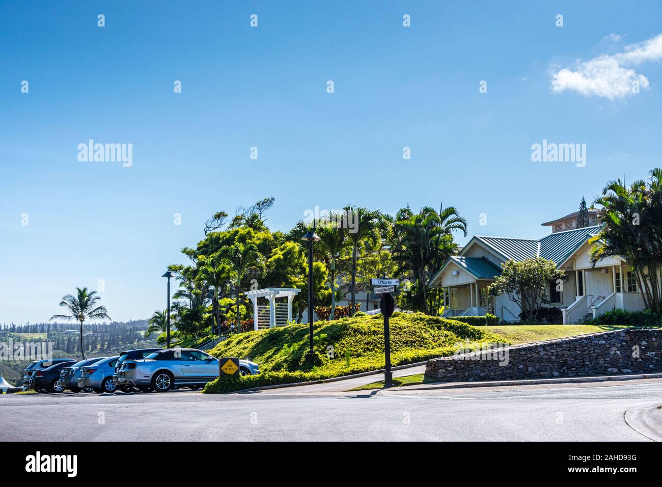 Maui, Kapalua Office Road Foto Stock