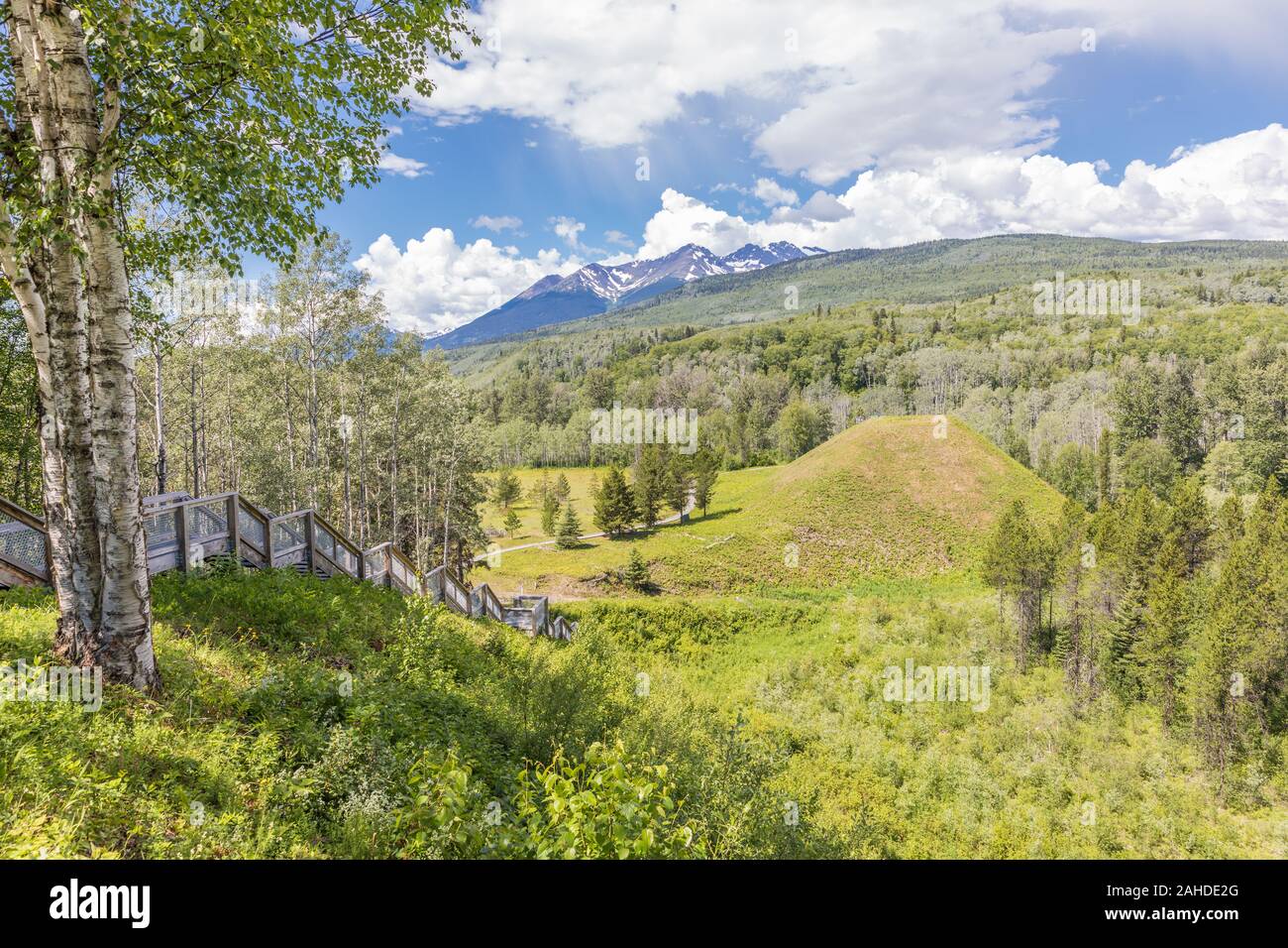 Gitwangak battaglia Hill National Historic Site nei pressi di Kitwanga, British Columbia, Canada Foto Stock
