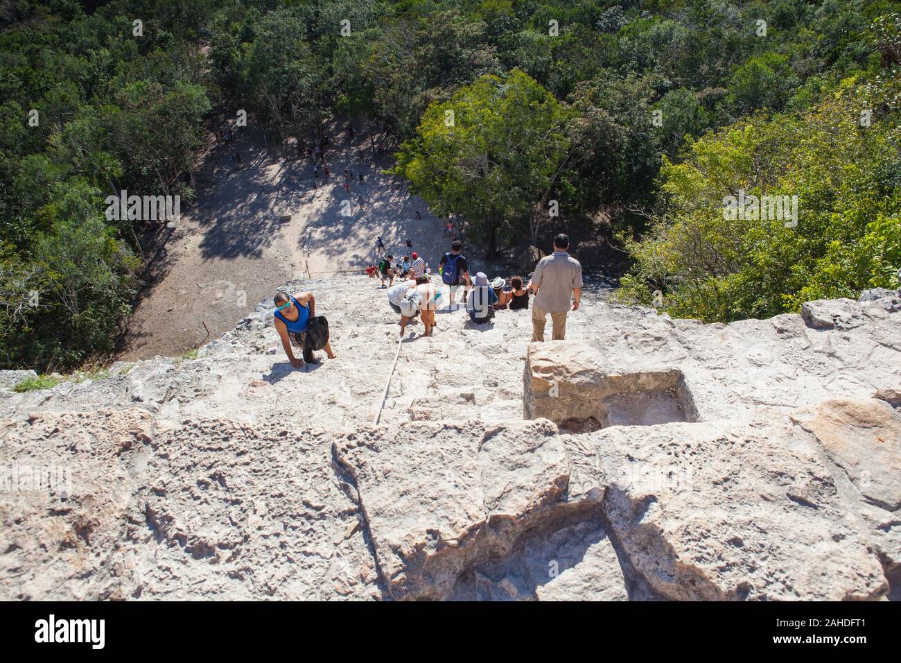 Coba, Messico - Febbraio 4,2018: le maestose rovine in Coba, Messico. Coba è un antica città maya sulla penisola dello Yucatan, situato nello Stato messicano o Foto Stock