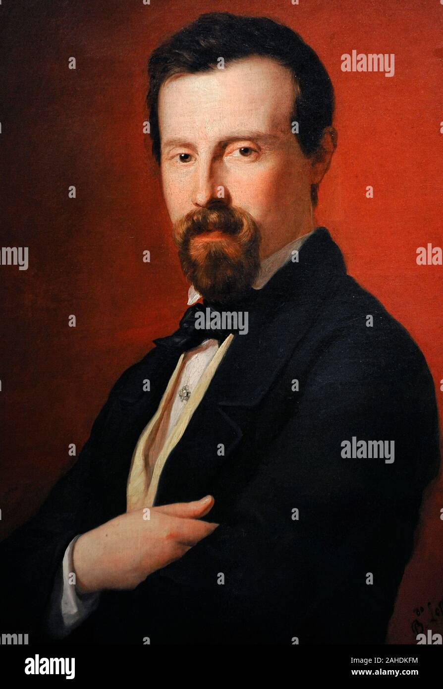 Rafael Montesinos Ramiro (1811-1877). Pittore spagnolo. Ritratto di Bernardo Lopez Piquer (1799-1874), 1855. Museo del Romanticismo. Madrid. Spagna. Foto Stock