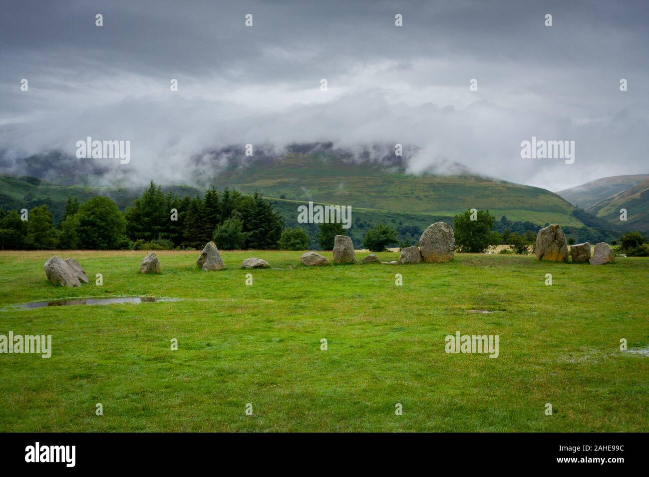 Castlerigg Stone Circle, Lake District, Regno Unito Foto Stock