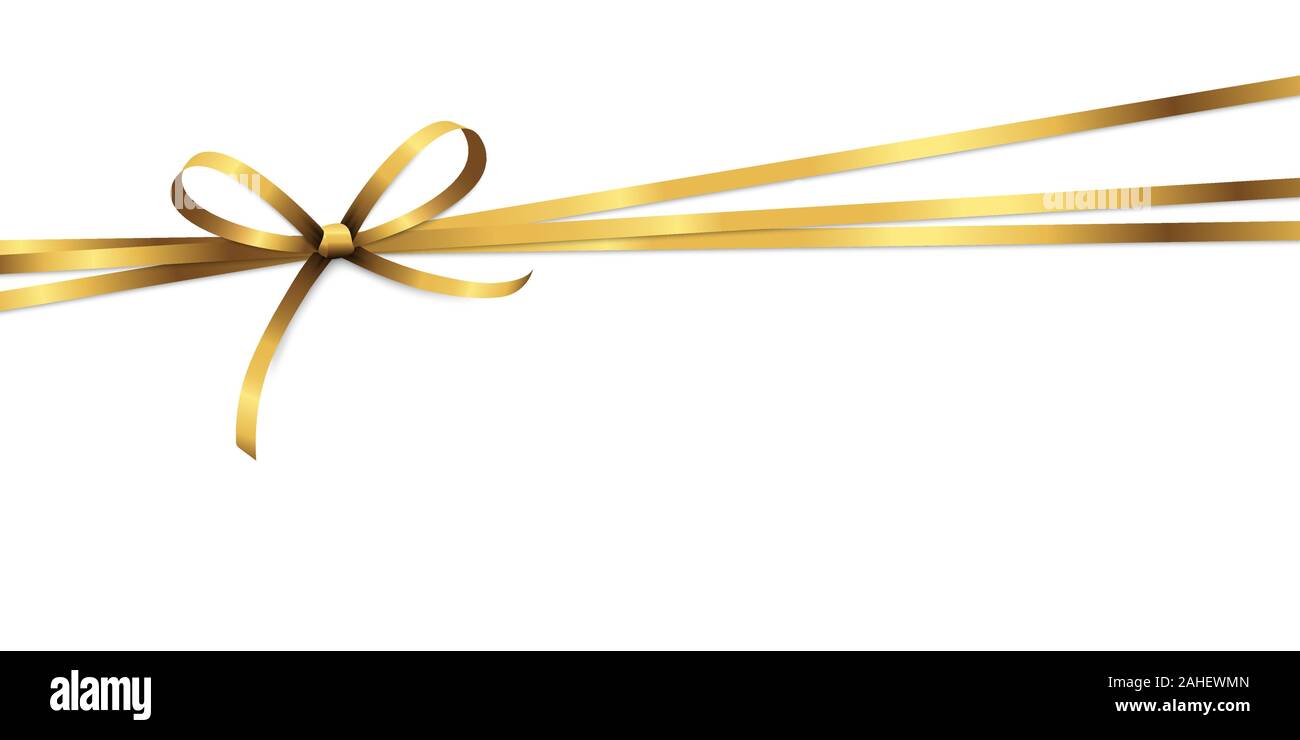 EPS 10 illustrazione vettoriale di golden ribbon colorati bow isolati su sfondo bianco Illustrazione Vettoriale