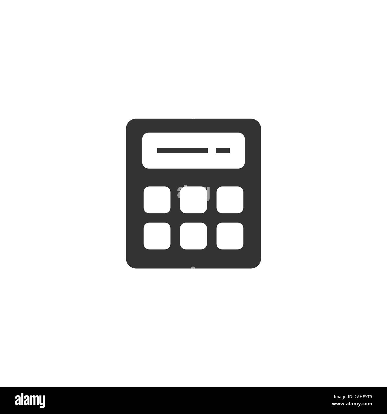 Icona calcolatrice in stile appartamento. Calcolare illustrazione vettoriale bianco su sfondo isolato. Calcolo il concetto di business. Illustrazione Vettoriale