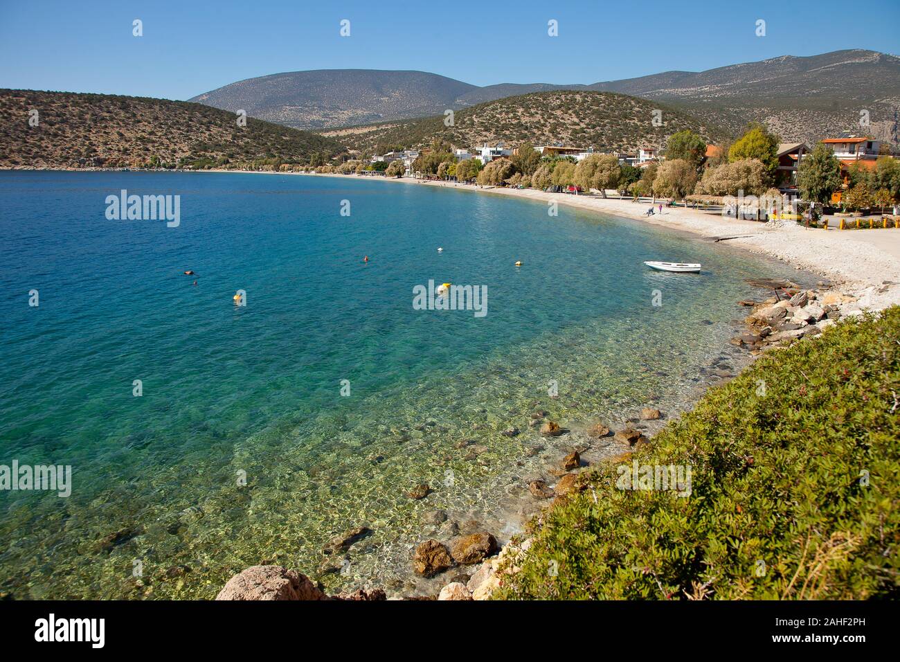 Vista del villaggio di Saranti in Grecia Foto Stock