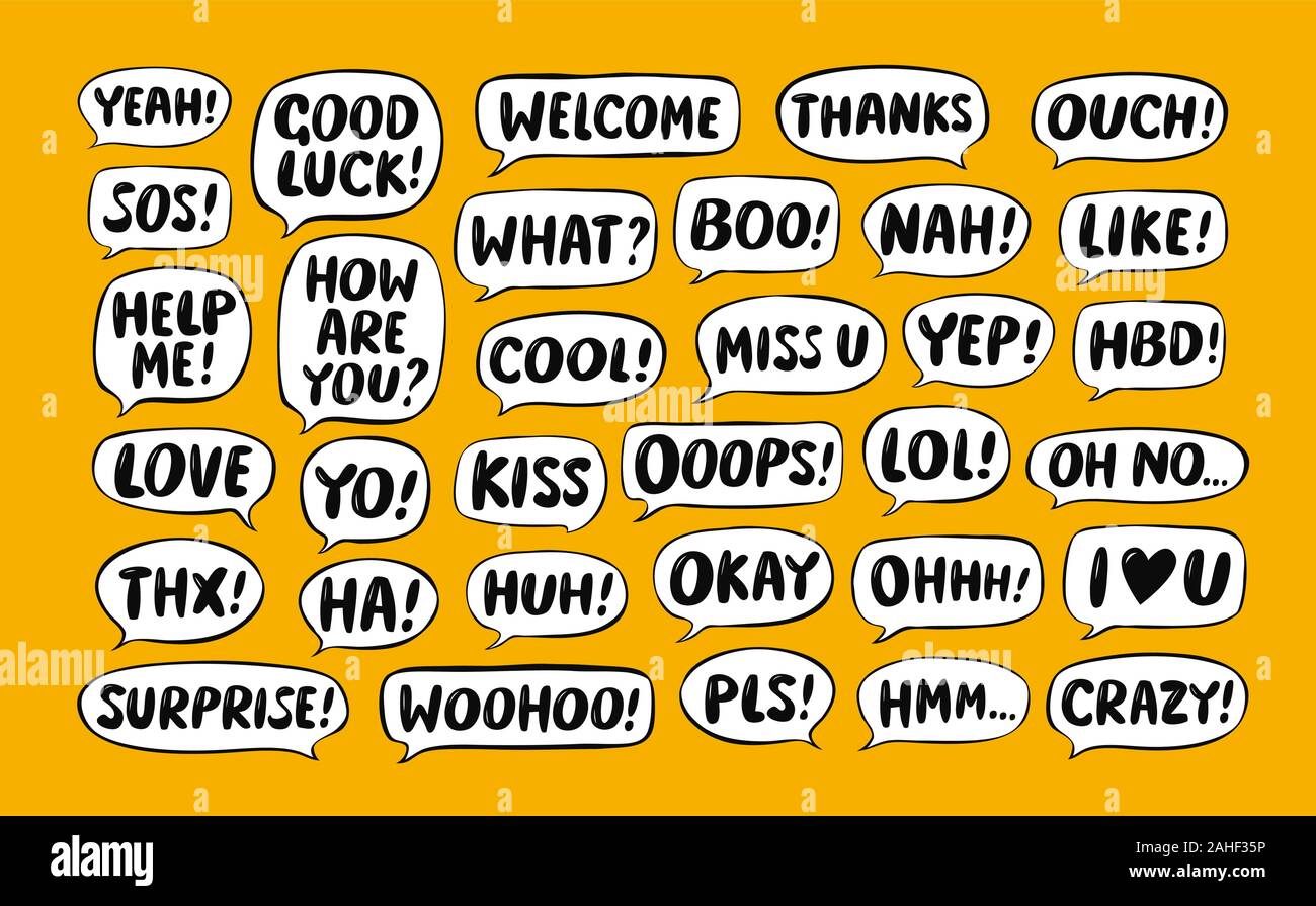 Set di fumetto di fumetti. Chat, concetto di comunicazione. Illustrazione Vettoriale Illustrazione Vettoriale