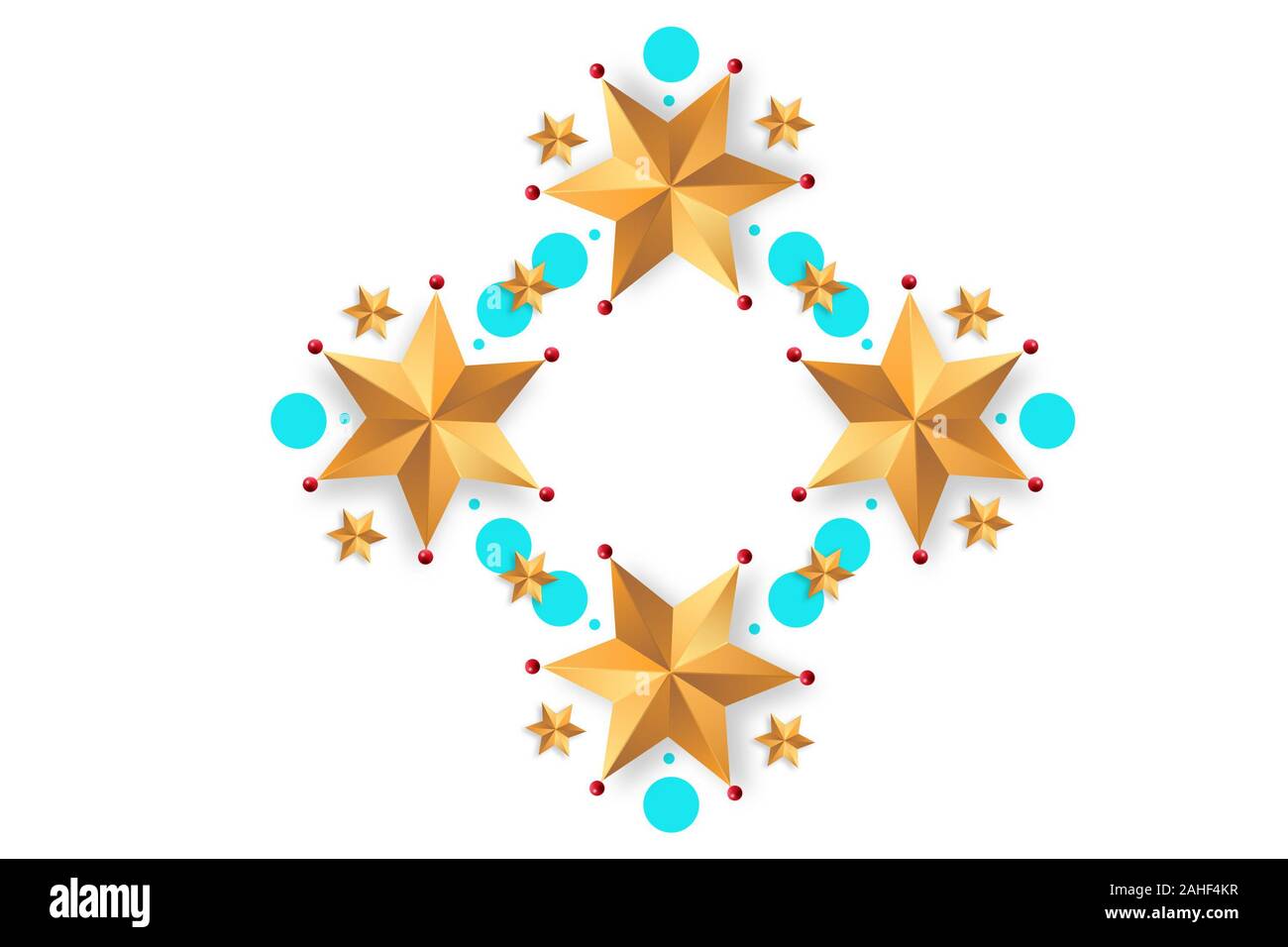 Merry Christmas background decorate con stelle d'oro. Foto Stock
