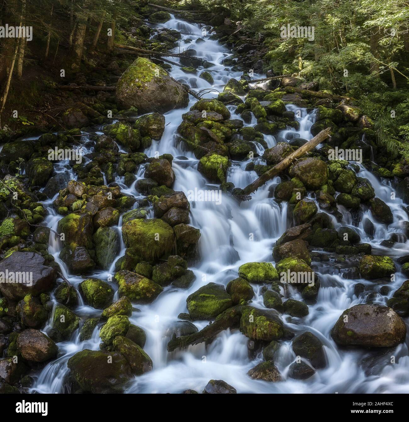 Uelhs deth Joeu a cascata Artiga de Lin dei Pirenei catalani Foto Stock