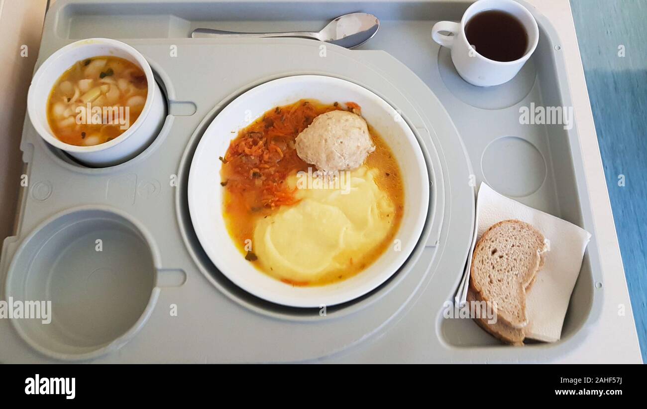Ospedale di alimenti per i pazienti. Una sana dieta alimentare. Foto Stock