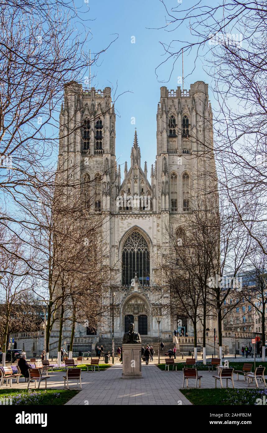 Cattedrale di San Michele e Santa Gudula, Bruxelles, Belgio Foto Stock