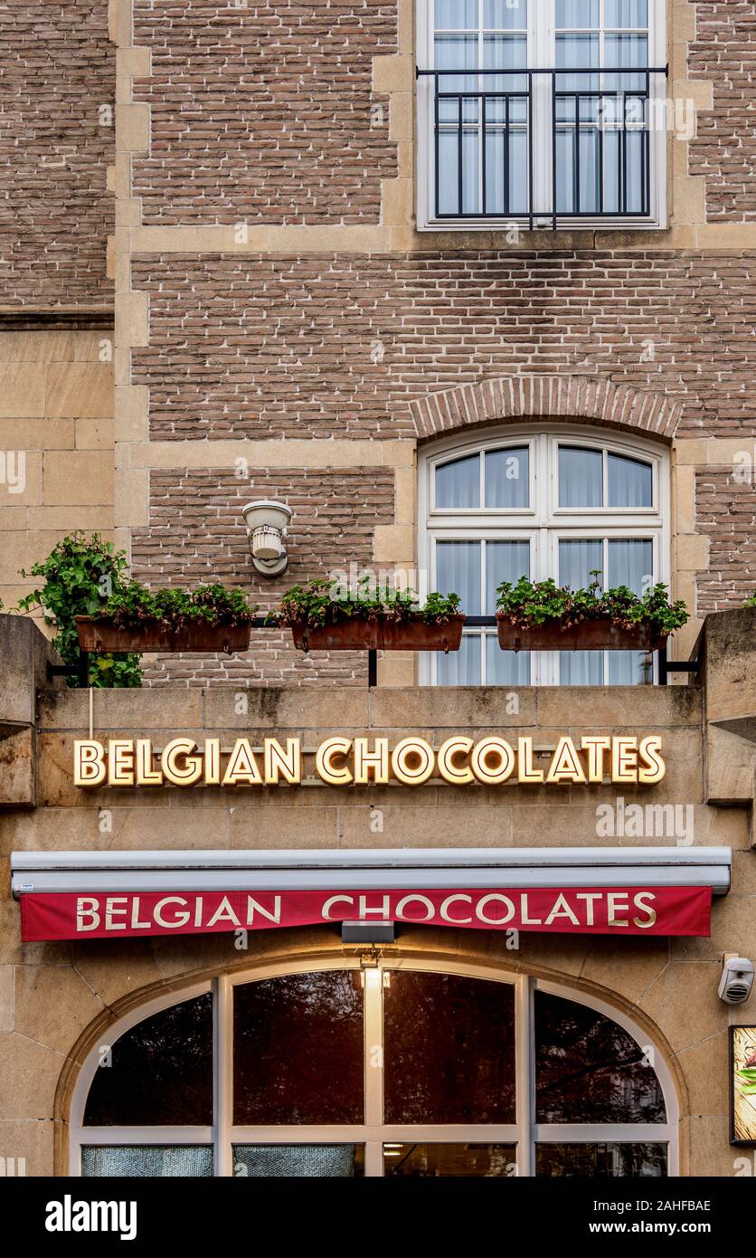 Cioccolatini belgi Shop, Bruxelles, Belgio Foto Stock