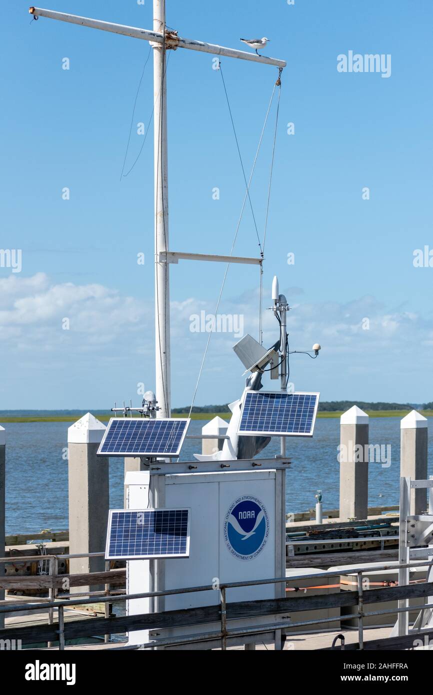 Stazione meteo NOAA a Fernandina Beach Florida. Foto Stock