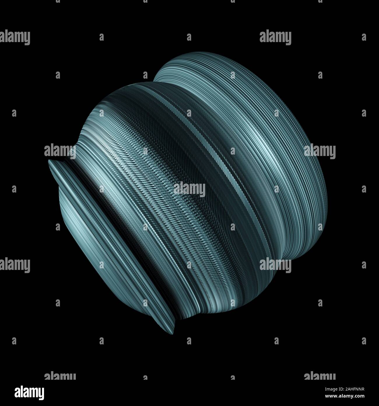 Acciaio inossidabile intrecciato il connettore isolato su sfondo nero Foto Stock