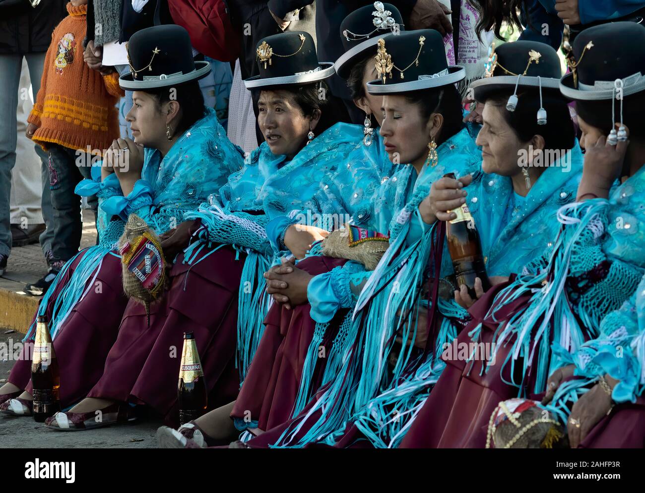 L Aymara donne al Festival di La Virgen del Rosario in Chucuito. Ottobre 16, 2012 - Chucuito, Puno, Perù Foto Stock