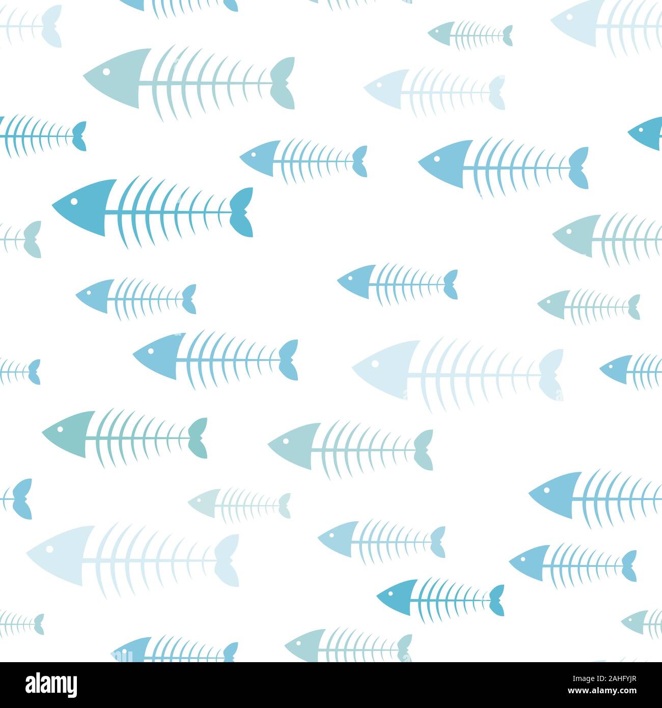 Sfondo di pesce, lo scheletro di pesce, seamless pattern, colore del mare. Abstract illustrazione vettoriale Illustrazione Vettoriale