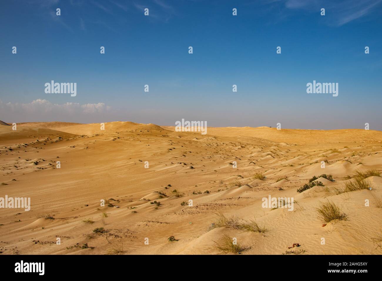 Vista di wahiba deserto di sabbia da costa Foto Stock