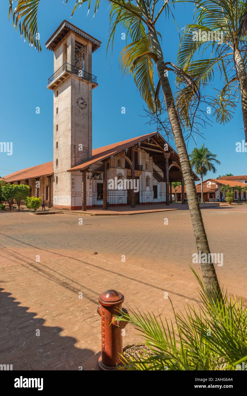 San Ignacio de Velasco, Missione dei Gesuiti, Dipartimento Santa Cruz, Lowlands Orientali, Bolivia, America Latina Foto Stock