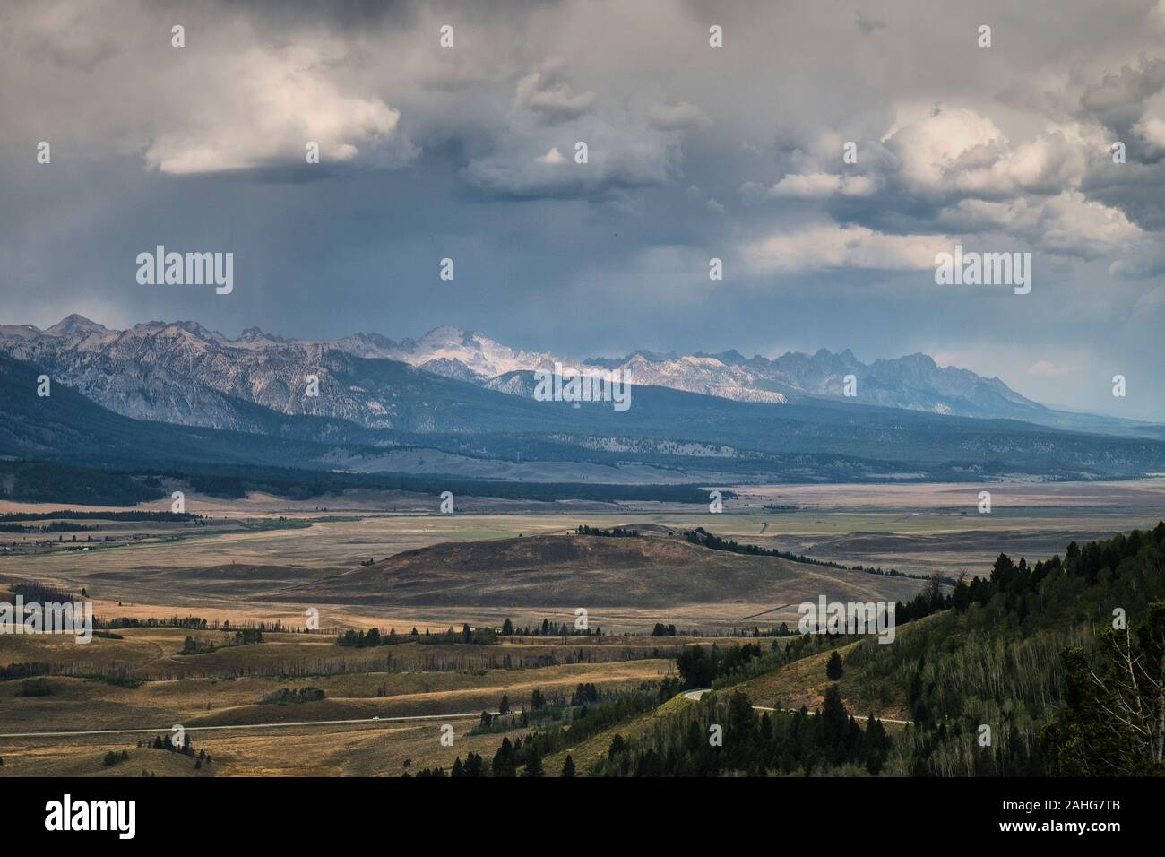 Le Sawtooth Mountains, Idaho, Stati Uniti d'America Foto Stock