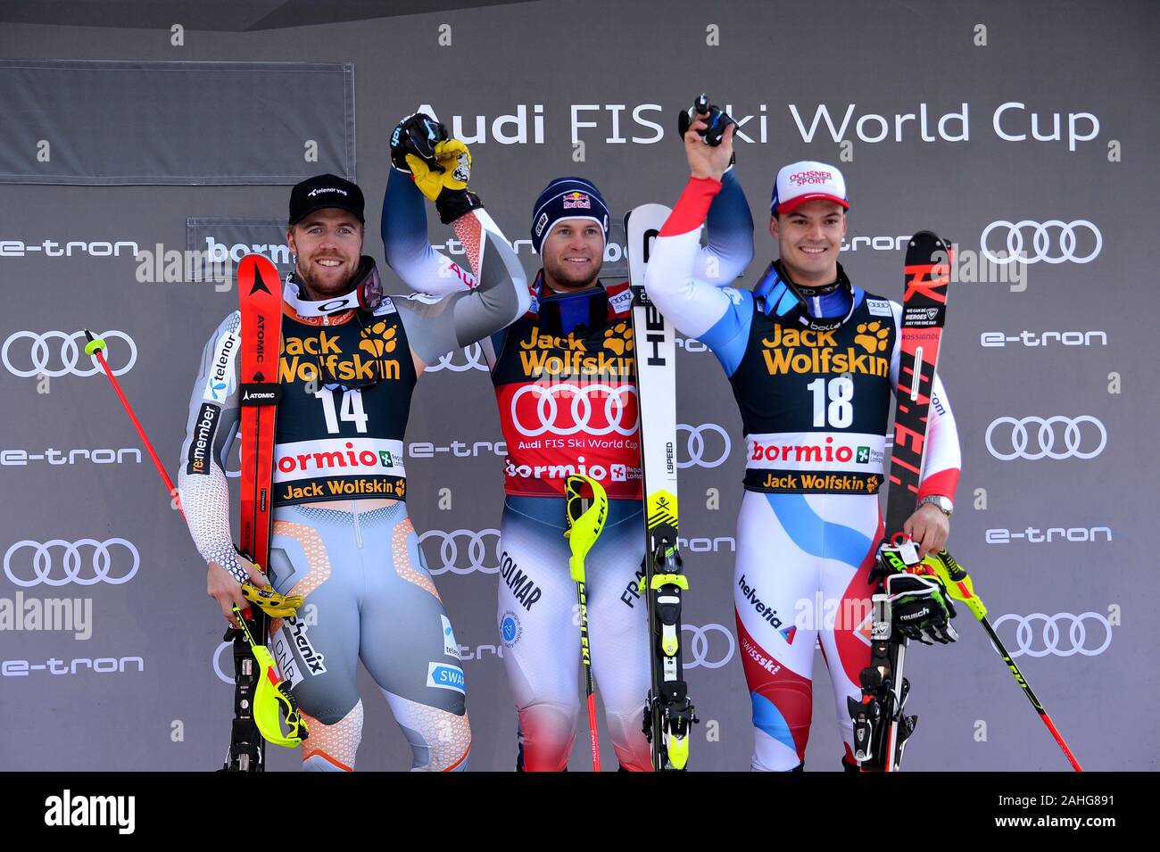Bormio, Italia, 29 dic 2019, podio combinata bormio durante la Audi FIS World Cup 2019 - combinato con gli uomini - Sci - Credit: LPS/Giorgio Panacci/Alamy Live News Foto Stock