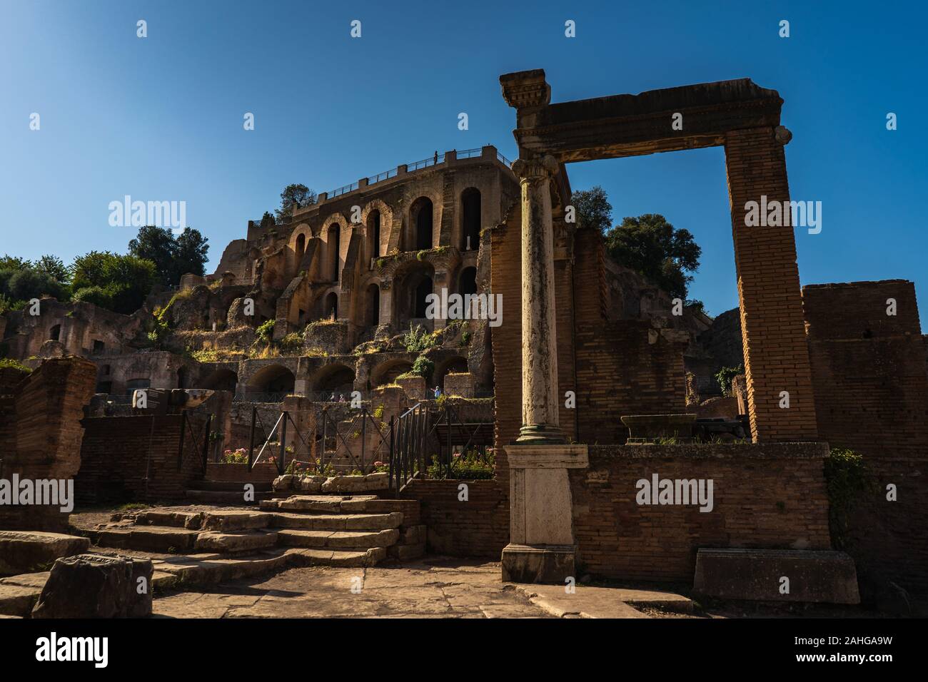 Tempio di Vesta, Forum Romano, Roma, Italia Foto Stock