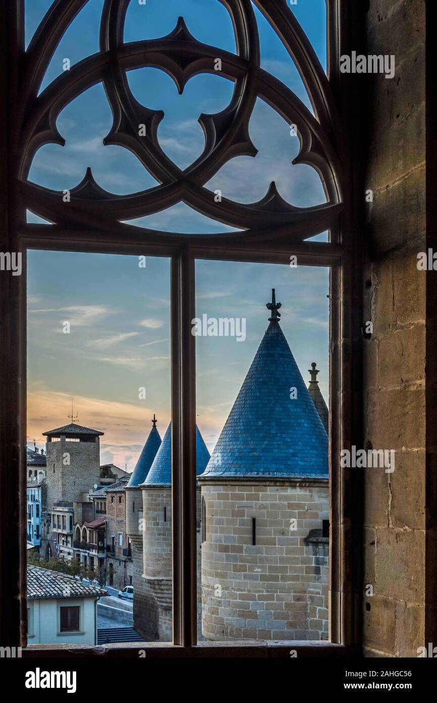 Palazzo dei Re di Navarra di Olite Olite, Navarra, Spagna Ottobre, 28, 2019 Foto Stock